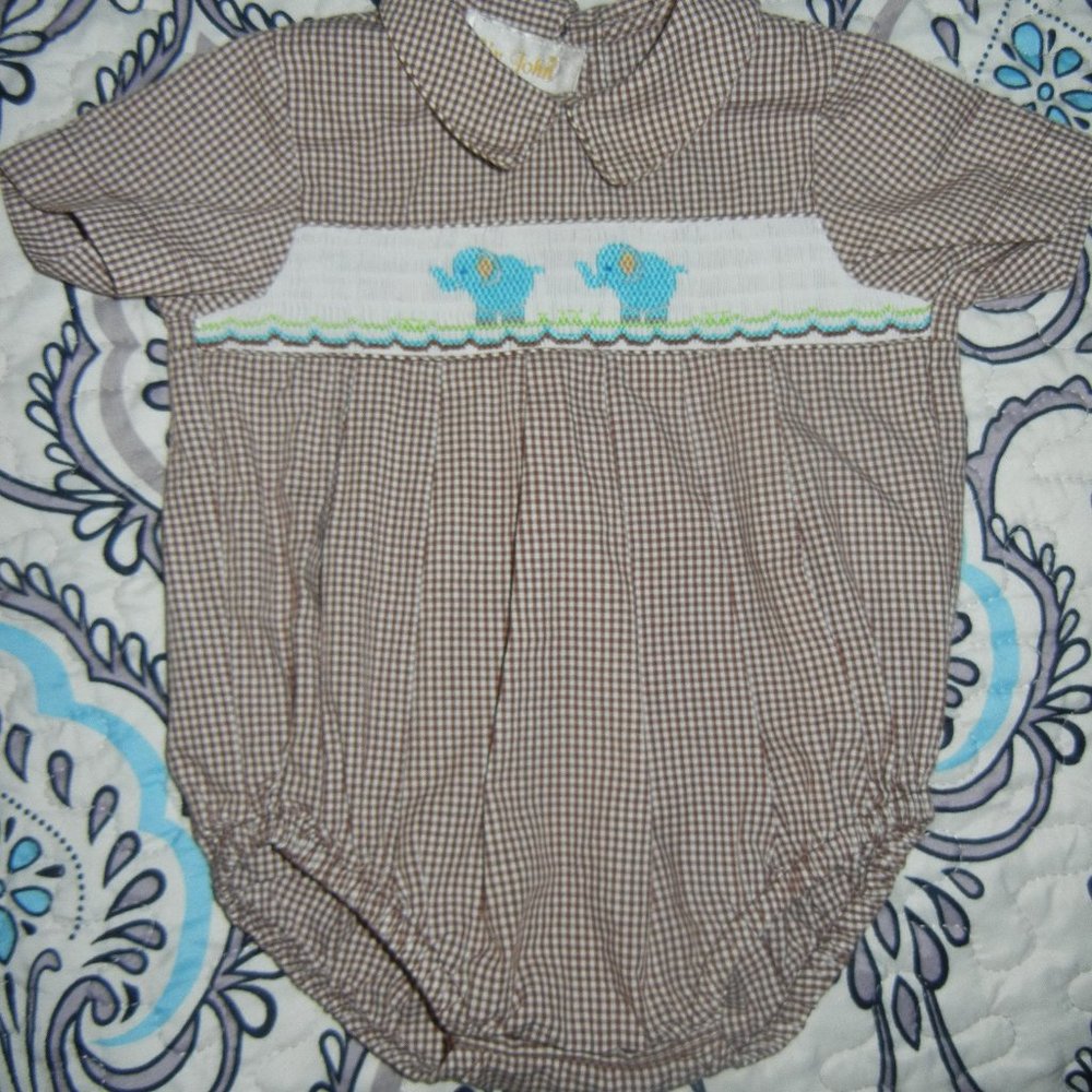 Sir John by Rosalina Baby Smocked Elephants Unisex